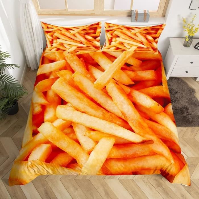 French Fries Parure De Lit 220X240Cm Chips Housse De Couette Pour