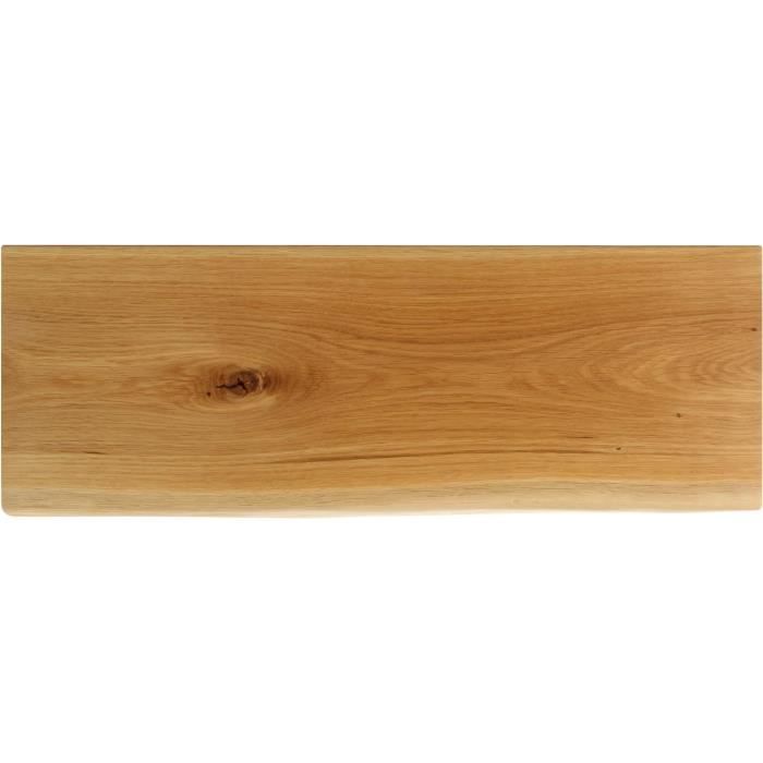 Set De 2 étagères Murales En Chêne Massif Style "bord D'arbre" - Bois Naturel, Dimensions ~45x45 Cm