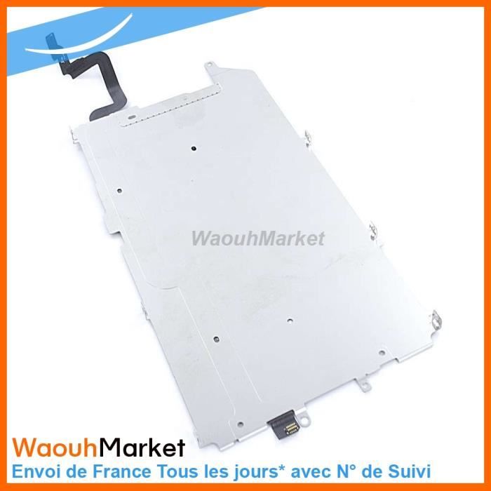 Plaque Métal Arrière LCD + Nappe Pour IPhone 6 - Pièce De Rechange Neuve Noire
