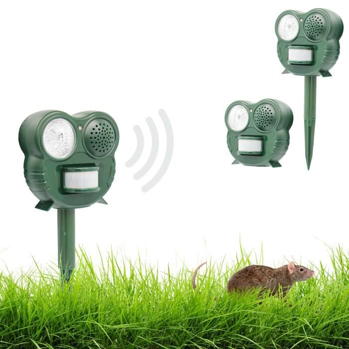 Chasse Nuisibles - Répulsif Chien, Chat, Oiseau - Flash 5 LED - Détecteur de Mouvements