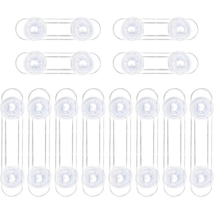 Lot de 12 Bloque Porte Bébé Transparent Sécurité Placard Enfant