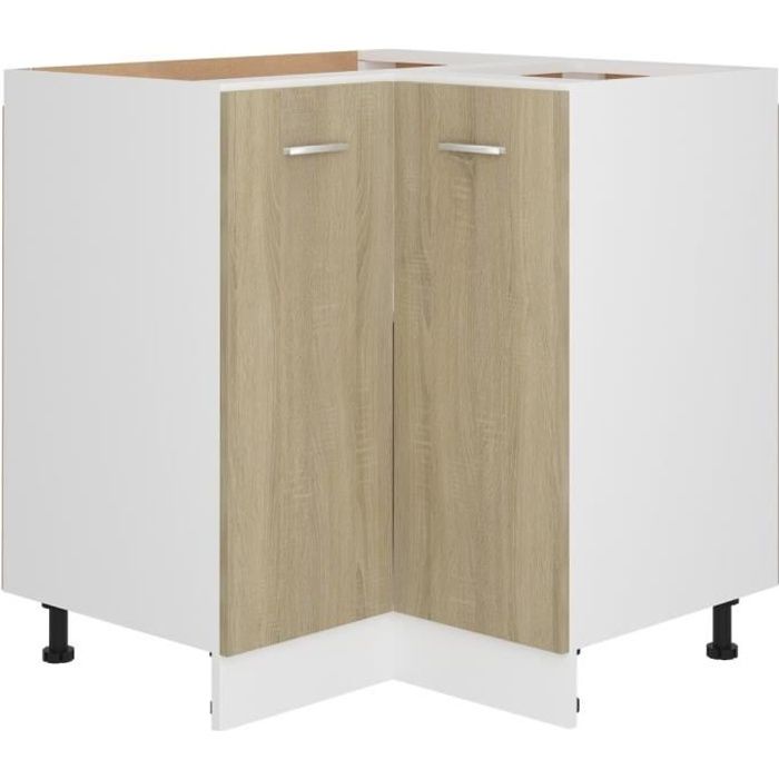 27073|hommie® new meuble de cuisine au design élégant - haute qualité armoire d'angle chêne sonoma 75,5x75,5x80,5 cm aggloméré fr