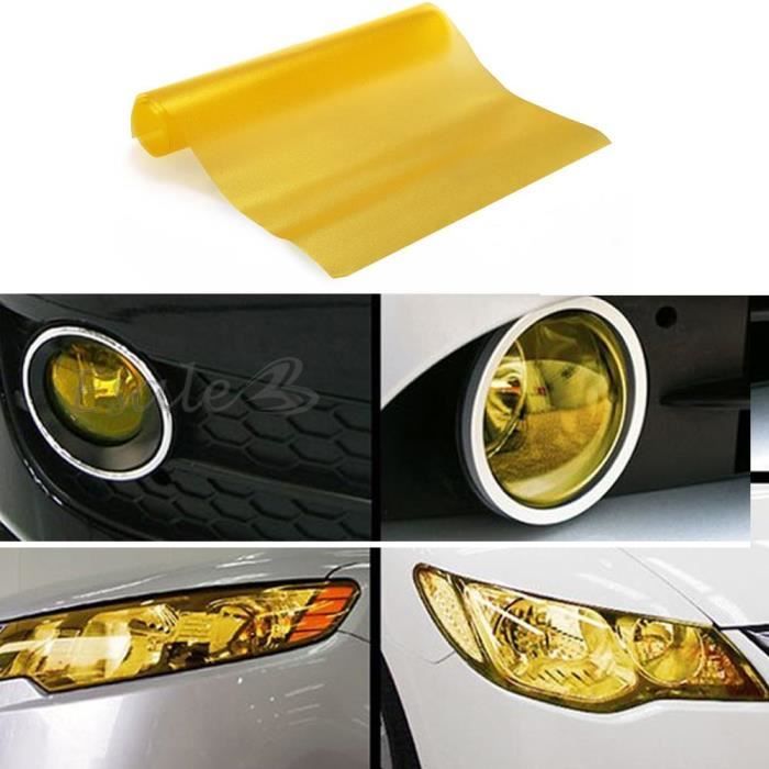 Film Adhésif Jaune Pour Phares - Autocollant Teinté Protection Phare Voiture Au Mètre