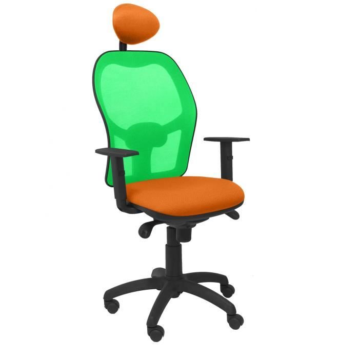 chaise de bureau ergonomique jorquera - piqueras y crespo - vert - tissu - avec appui-tête fixe