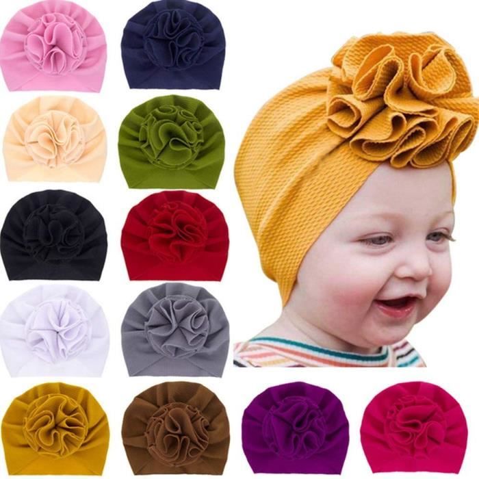 Lot de 8 Turban Bonnet Bébé Fille Enfant Naissance Chapeaux Bandeau Cheveux  Noeud Fleur Mignon Elastique Enfant Serre Tête Acc[125] - Cdiscount Au  quotidien