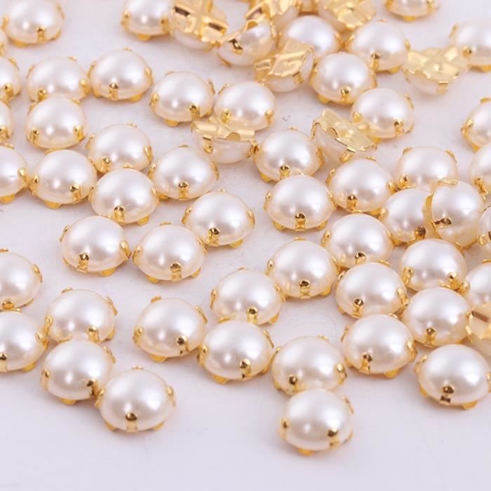 8 mm Perle Blanche côté Trou coudre sur Résine Boutons Perles-Pack de différentes tailles