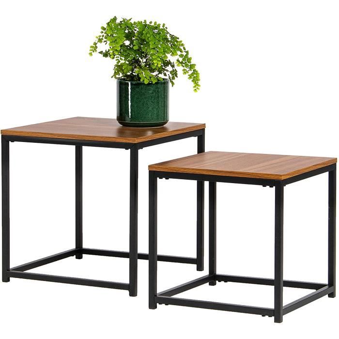 Tables gigognes en bois de mangue - GKO - 2 pièces - Marron - Bois de Tables gigognes en bois de mangue - GKO - 2 pièces - Marron - Bois de