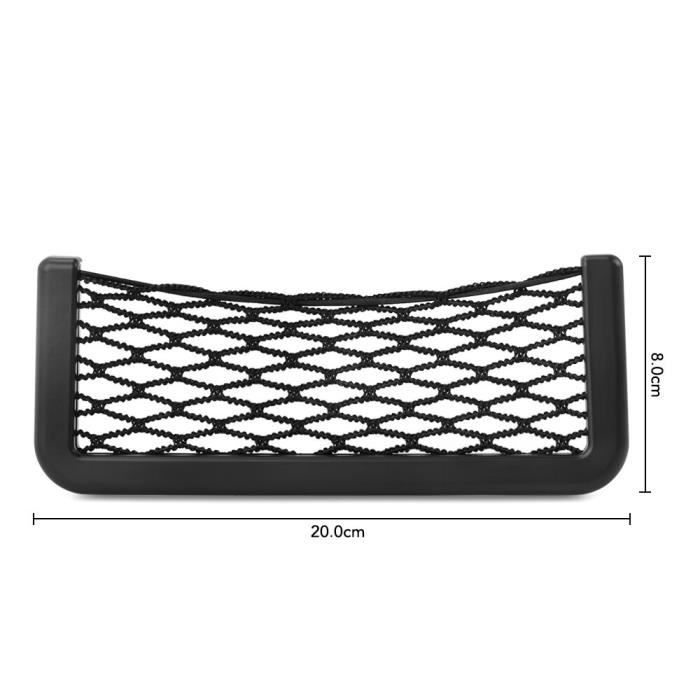 Filet de voiture Sac Organisateur de Voiture Filets 15X8cm Automotive Poches Avec Visière Adhésif Sac de Rangement Pour Outils Téléphone Mobile 