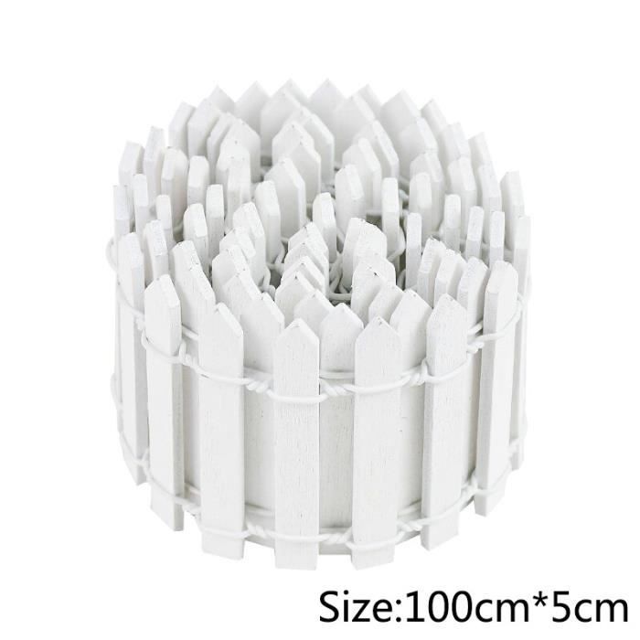 PiniceCore Clôture Miniature En Bois Blanc 100 Cm : Kit Déco Pour Jardin De Fée, Terrarium Et Maison De Poupée Clôture Miniature Jardin