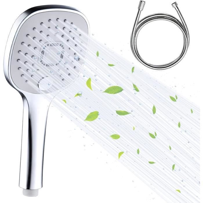 Pommeau De Douche Haute Pression Avec Filtre Anti-calcaire - 4 Modes, économie D'eau, Tuyau 1.5m Inclus - Pour Une Douche Puissante Et Agréable - 3