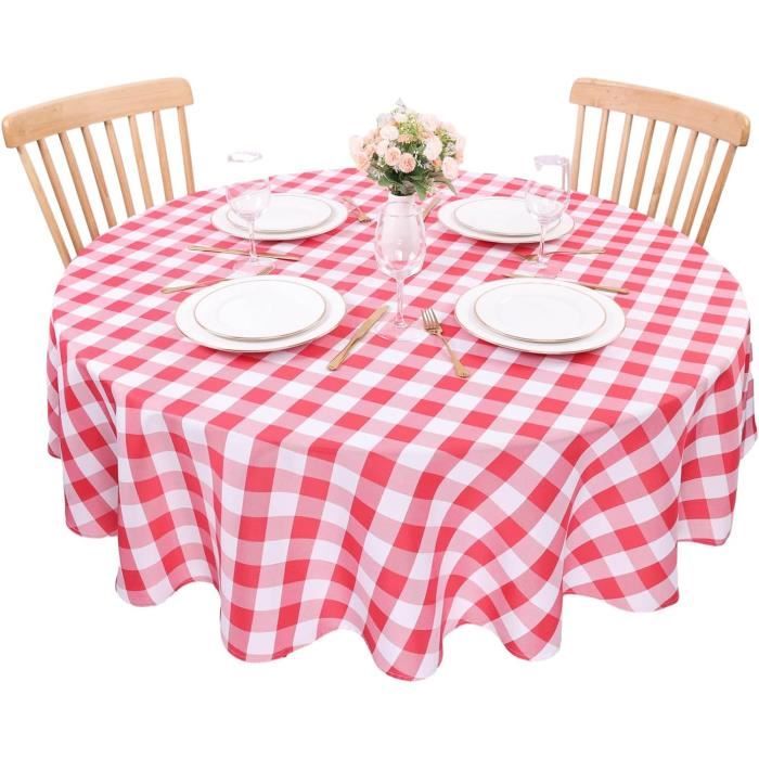 Nappe Ronde Ajustée Avec Bord Élastique - Imperméable Et Résistante Aux Taches - Pour Tables Rondes 114-127 Cm - Intérieur/Extérieur - Polyester