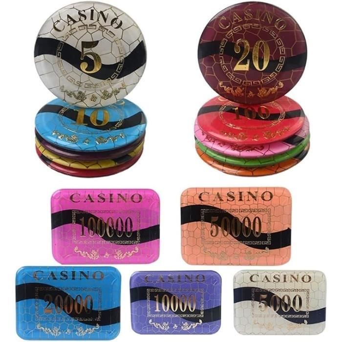 AtKits Jetons De Poker 25 Pièces – Casino Monte Carlo 5000$, Argile + Fer, Texas Holdem Blackjack – Soirée Jeu Familiale
