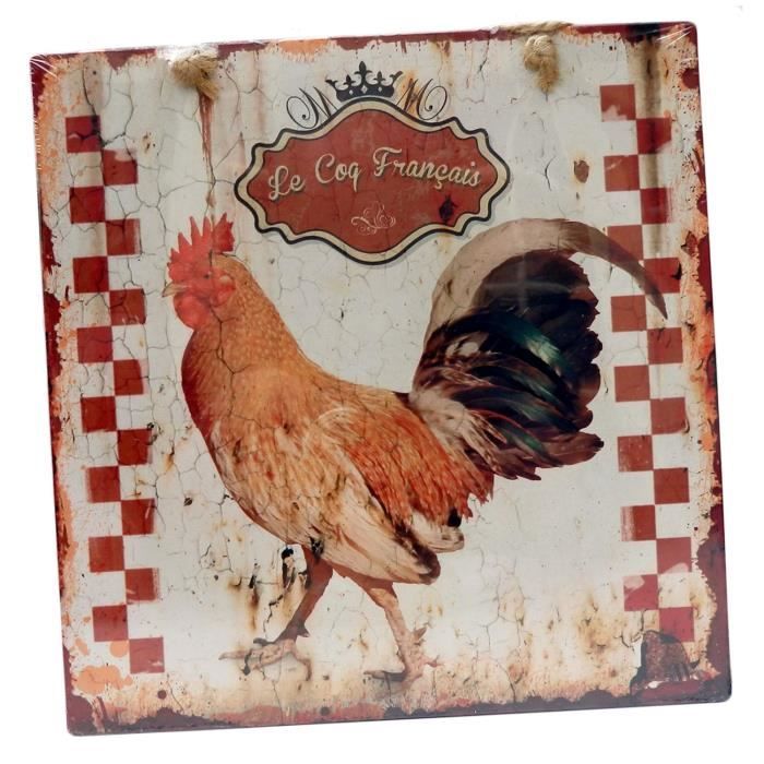 Plaque Decorative Le Coq Francais En Metal Decoration Murale Cuisine A Suspendre Retro Vintage Style Publicitaire Poule Class Deco Cdiscount Maison