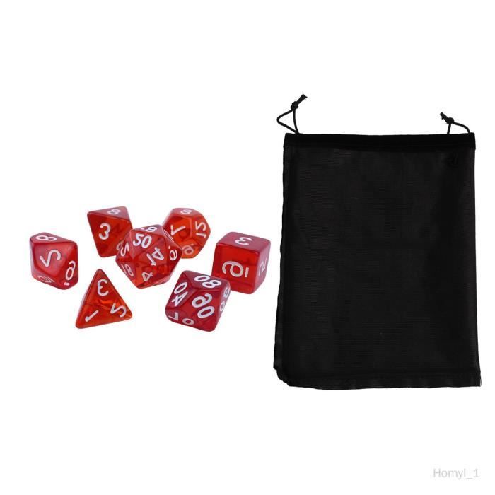 Jeu de dés polyédriques acrylique - VINGVO - 15 styles - pour jeux de