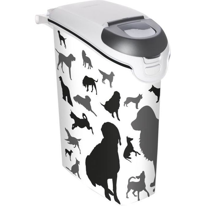 Conteneur à croquettes - CURVER - 10kg - Empilable - Blanc - Pour chien