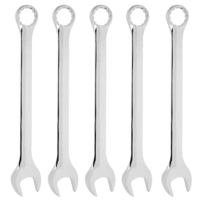 Ingco Lot Clés Plate Cliquet 8 Pièces 8-19mm - 72 Dents CR-MO - Pour Vélo Voiture
