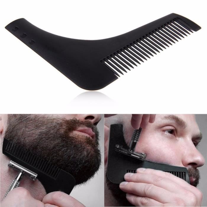 Peigne Guide De Taille Pour Barbe - Pochoir Pour Formes Précises, Couleur Noir Ou Bleu