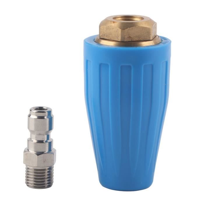 YUET Buse Turbo Rotative Double – 4000 PSI, Nettoyage Puissant Pour Nettoyeur Haute Pression, Connexion 1/4 Rapide, Idéal Voiture, Jardin, Béton
