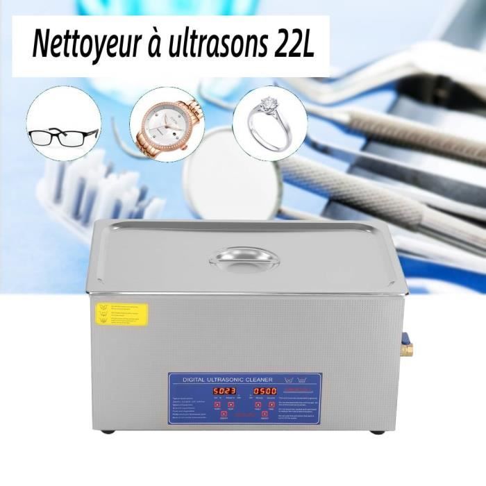 Nettoyeur à Ultrasons Numérique VEVOR 22 Litres Avec Chauffage Et Minuterie - Pour Bijoux, Outils, Pièces - Neuf