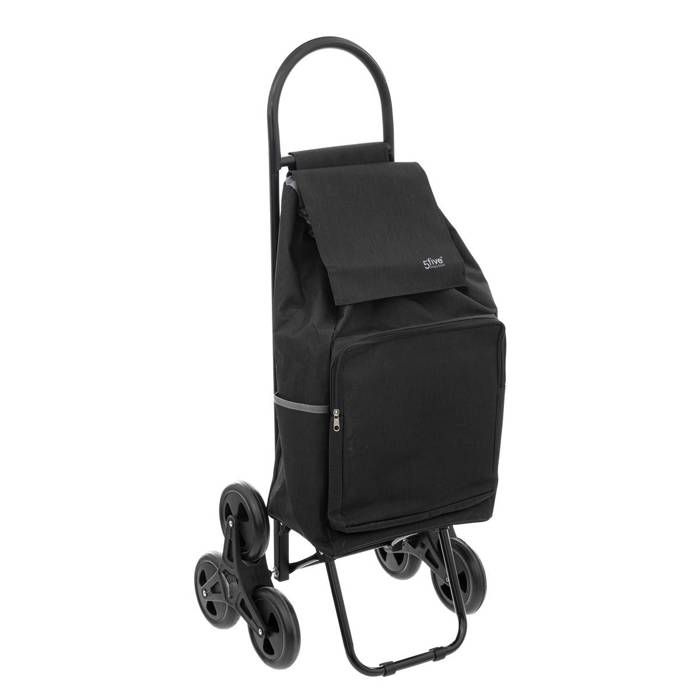 Chariot De Courses 2 Roues Five Nomade En Métal Noir - H 95 Cm, Pliable Et Léger Chariot De Course Femme