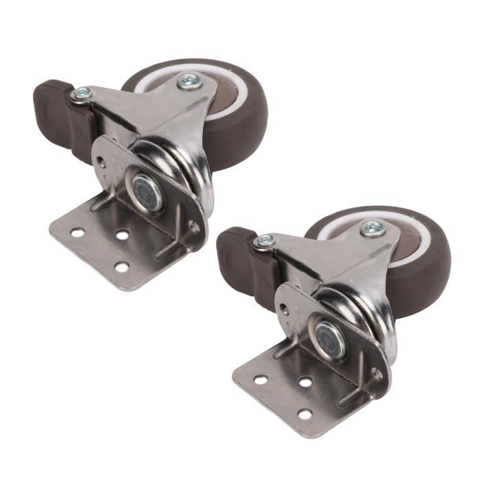 4 Roulettes Industrielles Pivotantes 2,5 Pouces - Roues En Caoutchouc Avec Roulement à Billes - Pour Chariots, Meubles, équipements Lourds