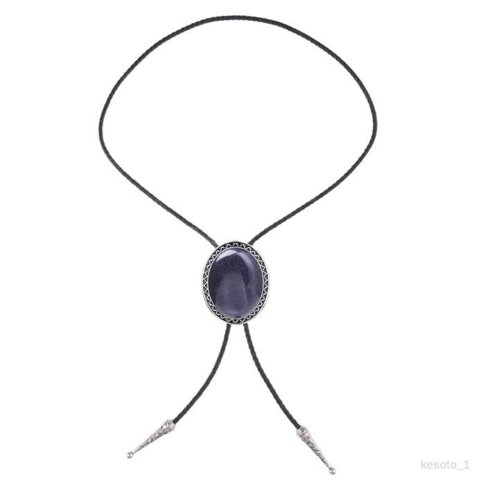 Cravate Bolo Homme En Cuir Marron – Collier Lariat Rond, Pendentif Rodéo – Alliage Zinc + PU, Taille 50x3 Cm – Style Cowboy Western