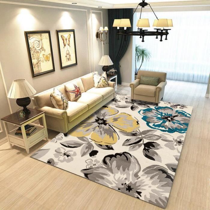 1 tapis de salon marron vintage, 60 x 90 cm, envers antidérapant, lavable, poils ras, convient pour cuisines, salles à manger, bureaux et chambres