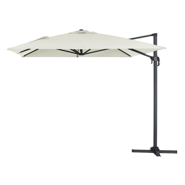 Parasol jardin déporté alu Sun 4 3 x 4 m - Ecru