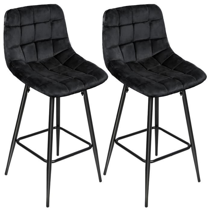 HOMEWELL 2 x TABOURET DE BAR, salle à manger, 46*35*64-81cm, gris clair