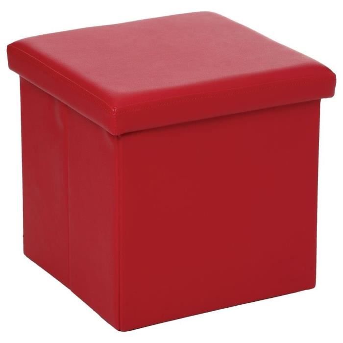 banc coffre rangement pliable - homerokk - rouge - intérieur - contemporain