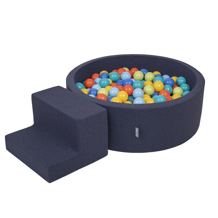 Aire De Jeux En Mousse Avec Rond Piscine à Balles Pour Enfants Gris Clair Perle Gris Transparent Babyblue Menthe Piscine 200 Balles Version 3 31392