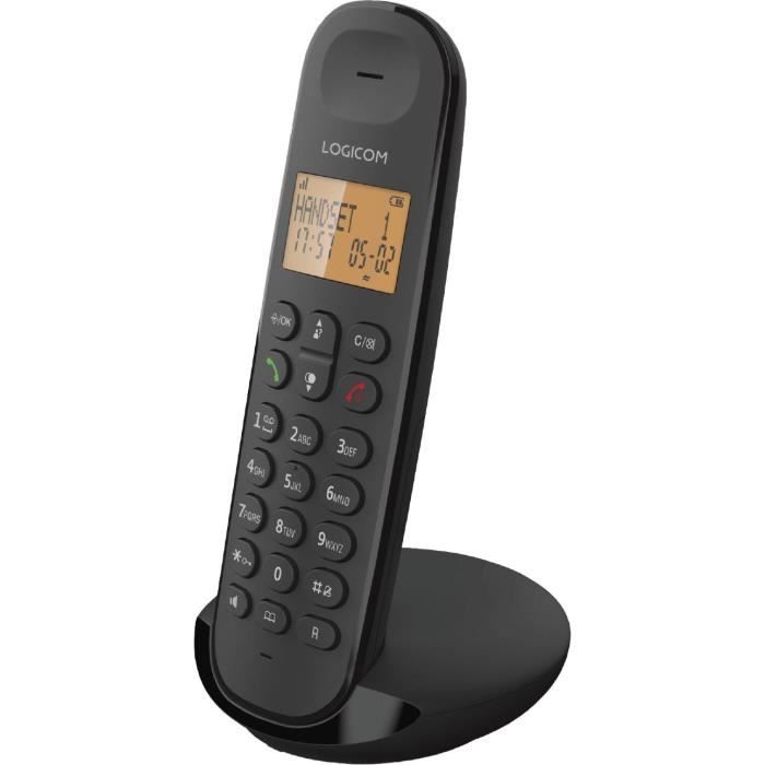 Téléphone fixe sans fil - LOGICOM - DECT ILOA 150 SOLO - Noir - Sans répondeur