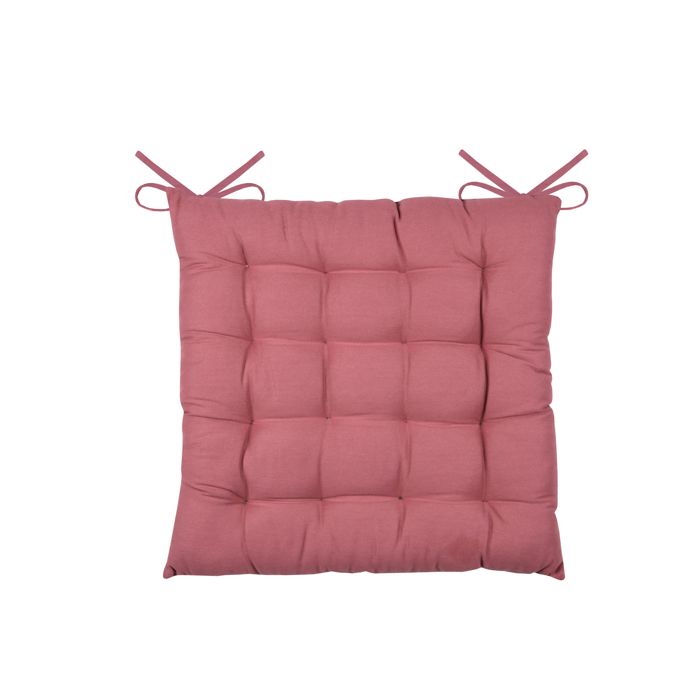 Galette de chaise unie et classique Prune 38x38 cm