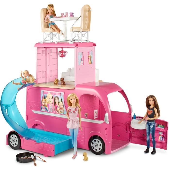 BARBIE Camping Car Duplex 2 tages Cdiscount Jeux Jouets