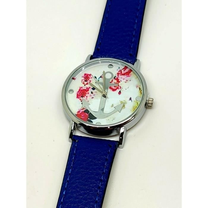 MONTRE Femme Bleu Marine électrique Liberty Roses ANCRE BATEAU CHIC  MARINIÈRE , - Achat/vente montre Femme Adulte Bleu - Cdiscount