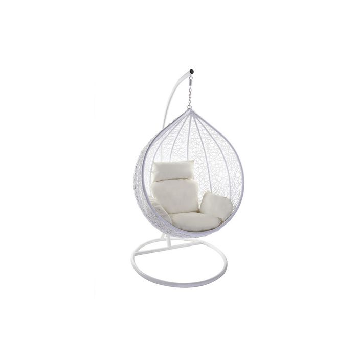 fauteuil suspendu oeuf résine blanc mojo - miliboo - contemporain - design - relaxation