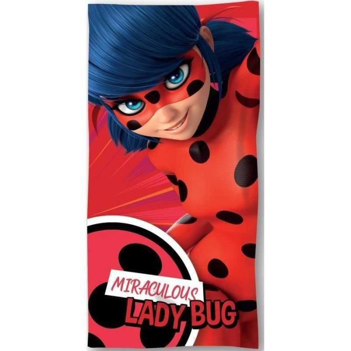 Serviette de bain ou drap de plage Miraculous Ladybug Rouge 70x140 cm