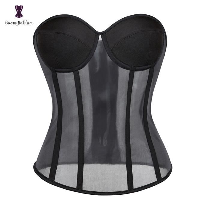 Corset Bustier Court Femme à Bretelles Réglables – Crop Top Moulant Sexy & Tendance