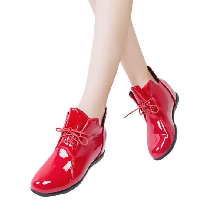 boots rouge vernis