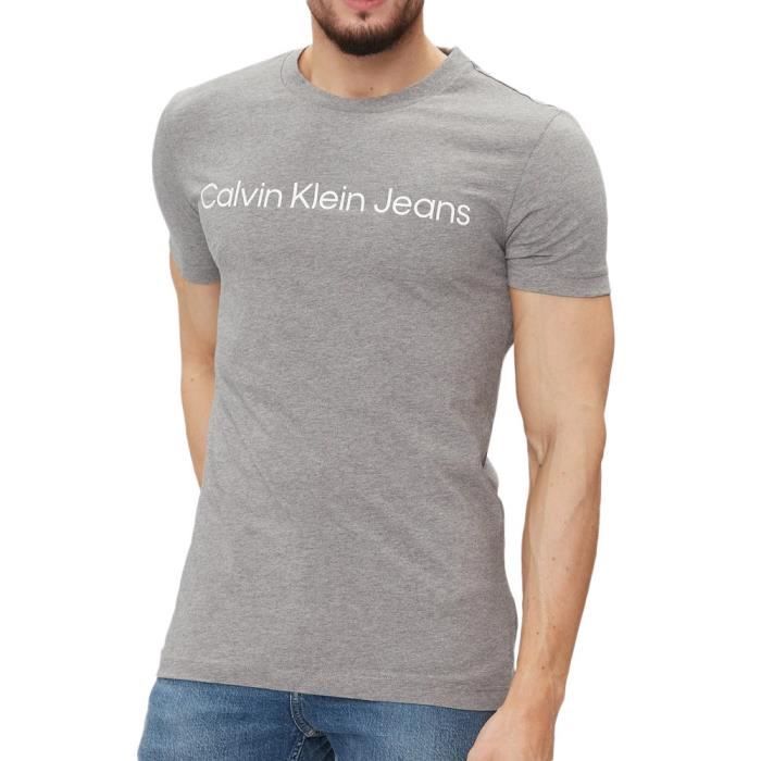 T-shirt Gris Homme Calvin Klein Jeans Institutional