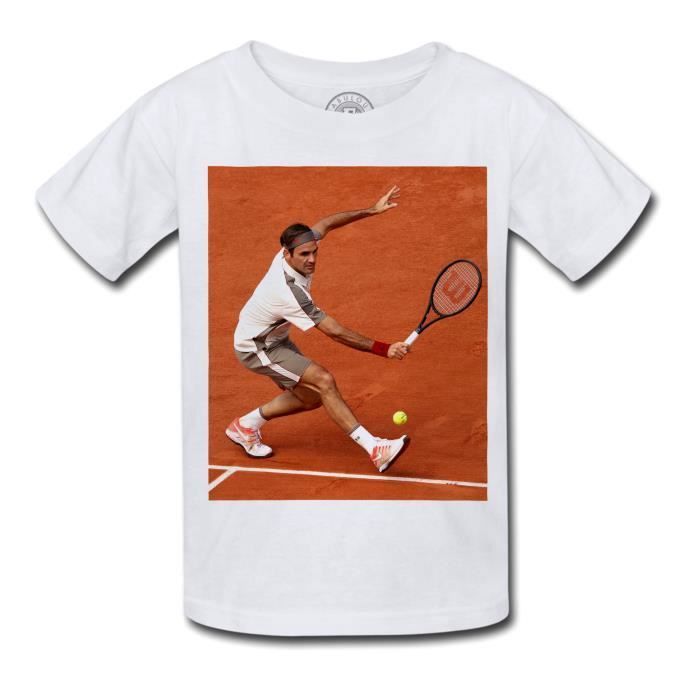 T-shirt Enfant Terre Battue Roger Federer Tennis Superstar Sport Blanc -  Cdiscount Prêt-à-Porter