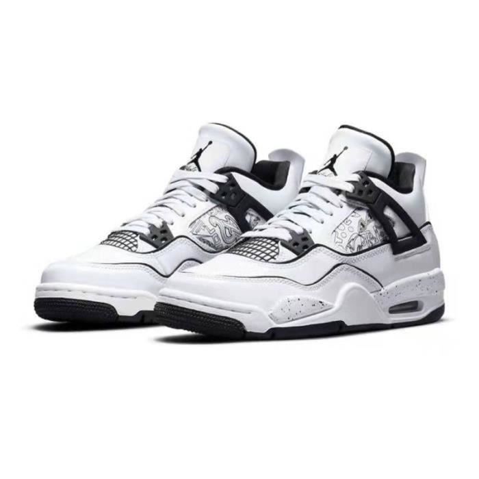 Airs Jordans 4 Retro University Chaussures de Basket AJ4 Femme Homme-blanc  noir blanc noir - Cdiscount Prêt-à-Porter