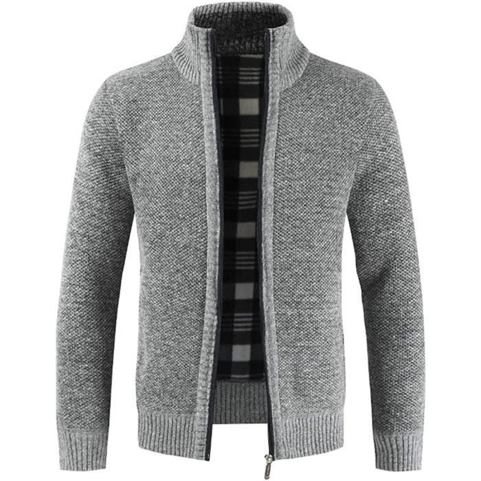 Grosse Maille Cardigan Epais Homme Gilet Long Homme Veste Grosse - Main Image