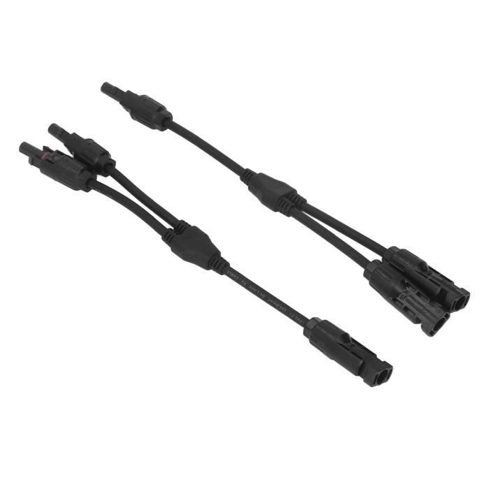 1 paire Câble de Y connecteurs solaires (1 à 2 branches) - MC4 connecteur  Solaire étanche - Cdiscount Bricolage