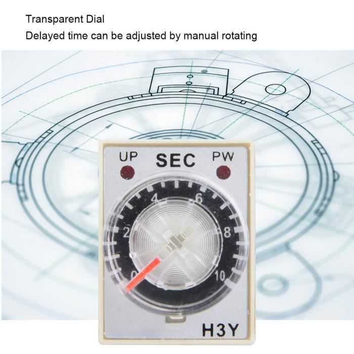 Relais Temporisé H3Y-4 Retard à L'activation | Minuterie 5 Secondes DC24V, Contact 5A