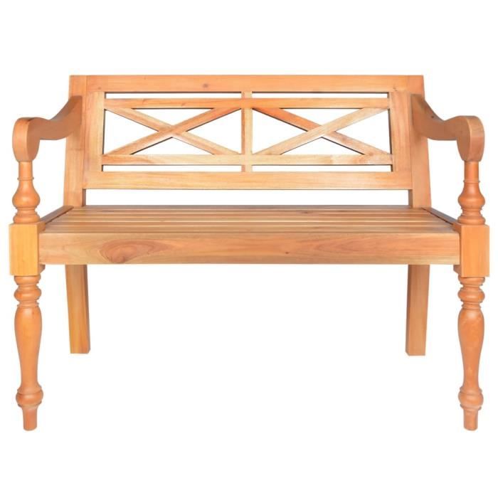 omabeta bancs coffres - banc batavia 98 cm bois d'acajou massif marron clair - meubles haut de gamme - m16092