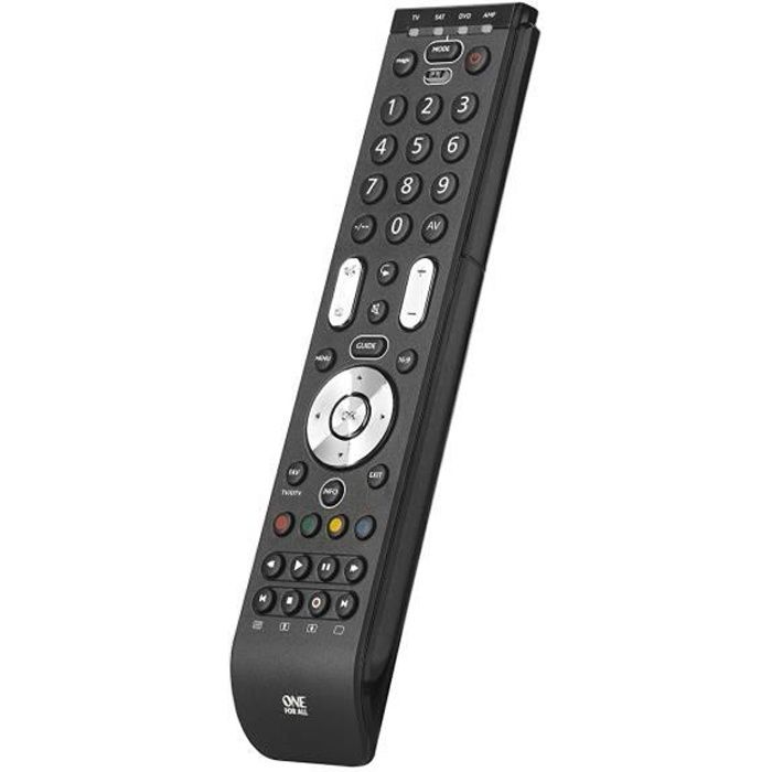 Télécommande universelle One For All Essence 4 - Noire – Télécommande Parfaite de remplacement TV Décodeur DVD Blu-ray et appareils