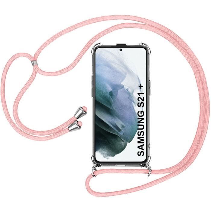 Coque silicone Samsung S21 Ultra avec une bordure rose