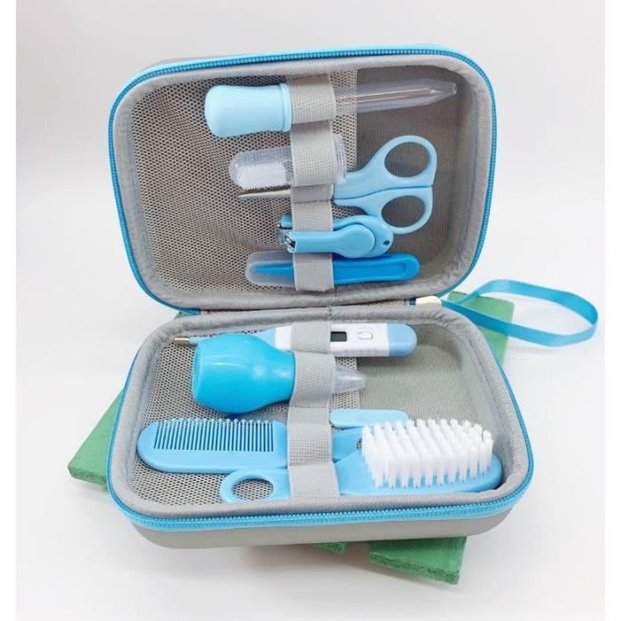 Trousse De Soin Bébé MKNZOME 8 Pièces - Ciseaux, Coupe-Ongles, Thermomètre - Sécurité BPA Free - Voyage