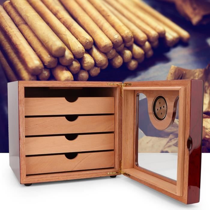 VEVOR Humidificateur pour 50 Cigares Cave à Cigares en Cèdre et Hygromètre | VEVOR FR